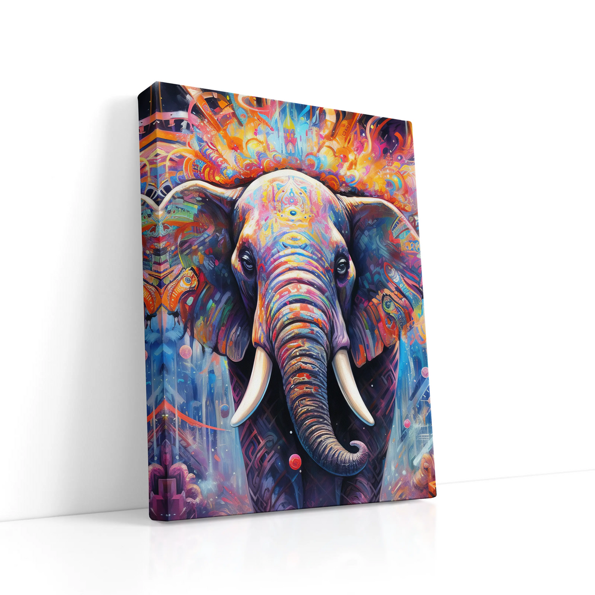 Vertical Elephant Abstract Art Canvas Print