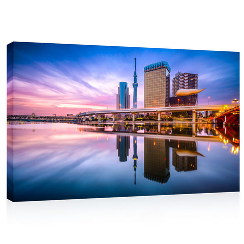 Canvas Print -  Sumida River, Tokyo Skyline, Japan #E0487