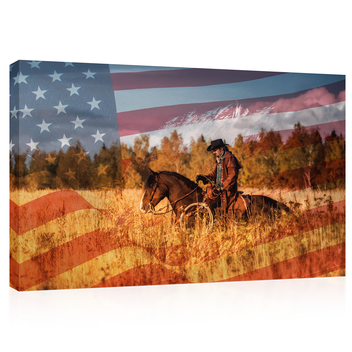 Canvas Print -  Western Cowboy Portrait #E0914