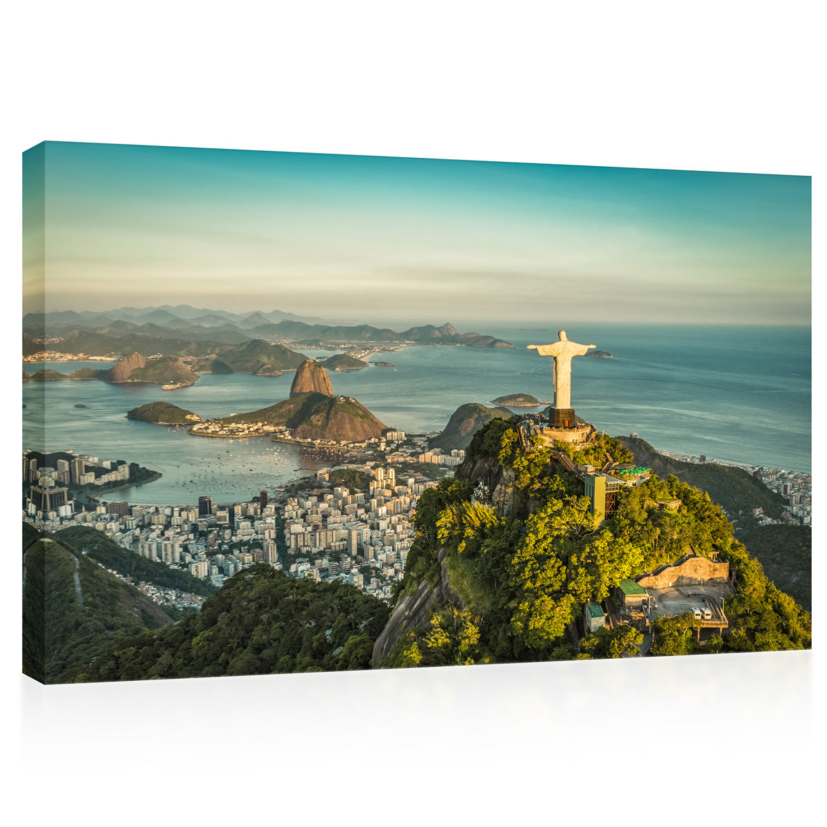Canvas Print -  Aerial Panorama Of Christ And Sugar Loaf Mountain, Rio De Janeiro, Brazil #E0235