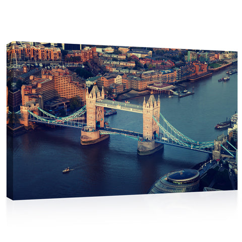 Canvas Print - London Aerial View con Tower Bridge #E0269