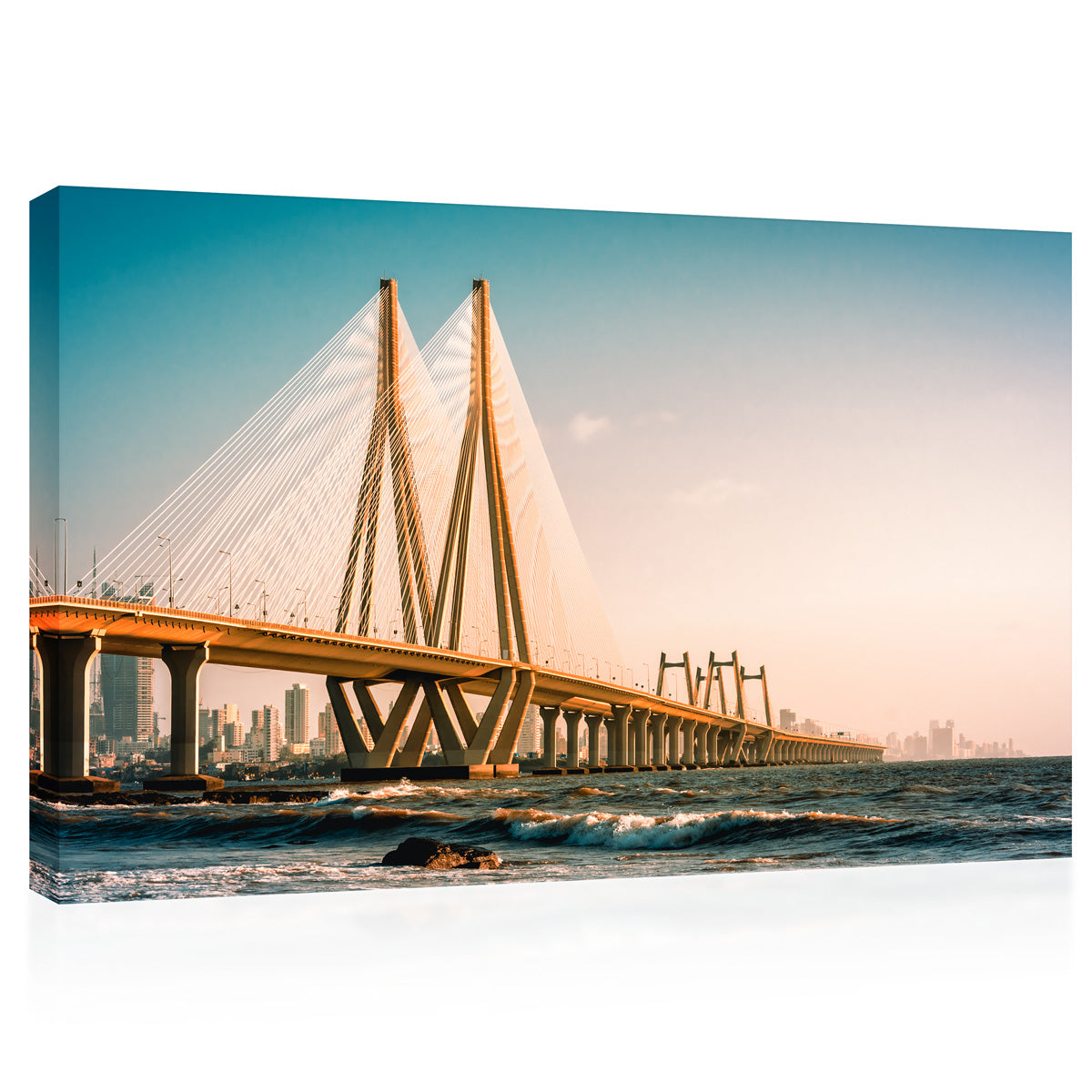 Impression sur toile - Vue sur la mer de Bandra Worli, Mumbai, Inde #E0420