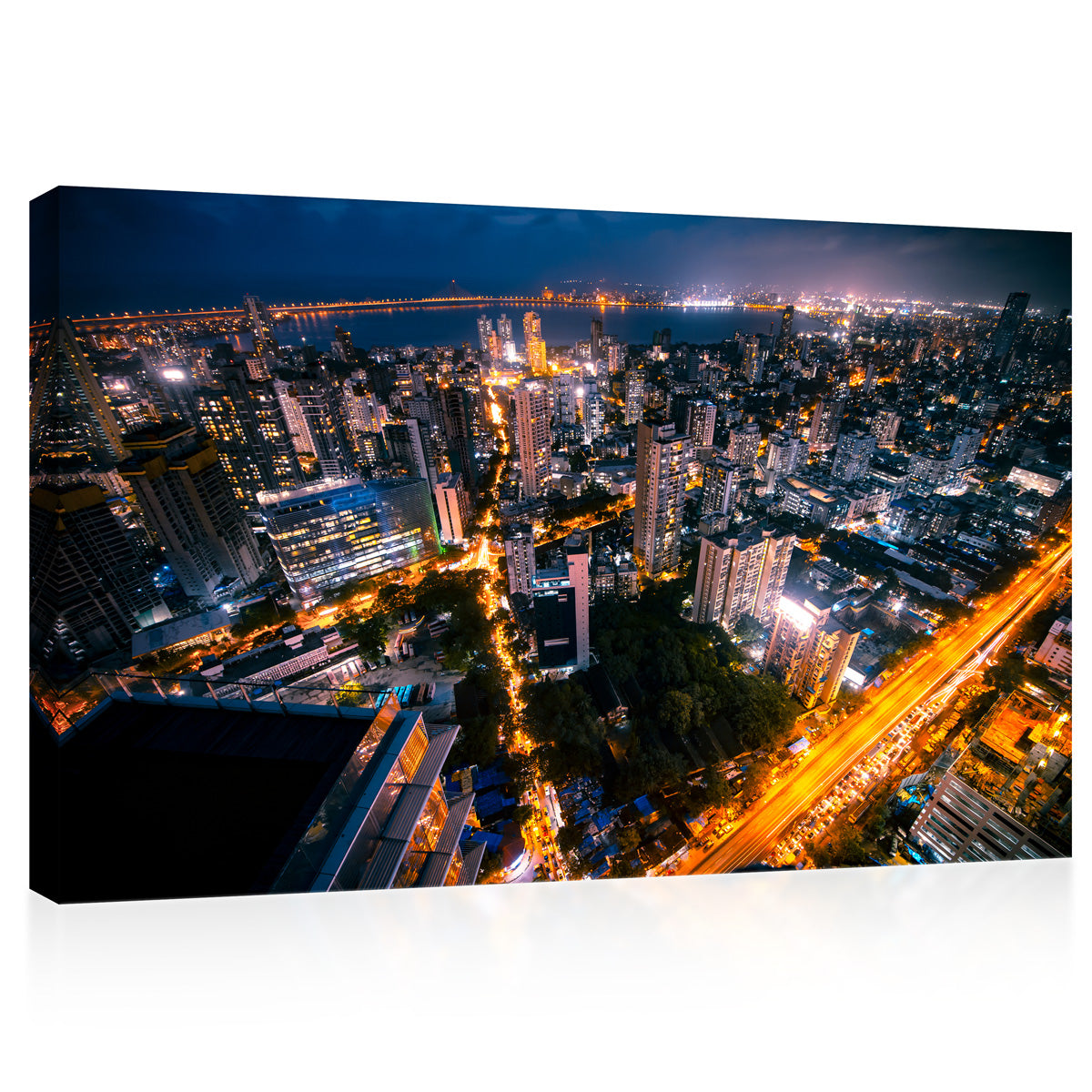 Canvas Print -  Mumbai Skyscrapers At Night, India #E0411