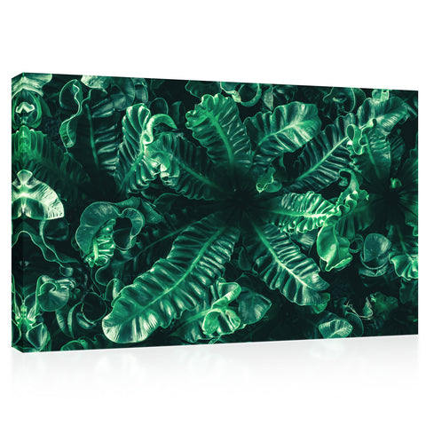 Impression sur toile - Feuillage vert tropical #E0824