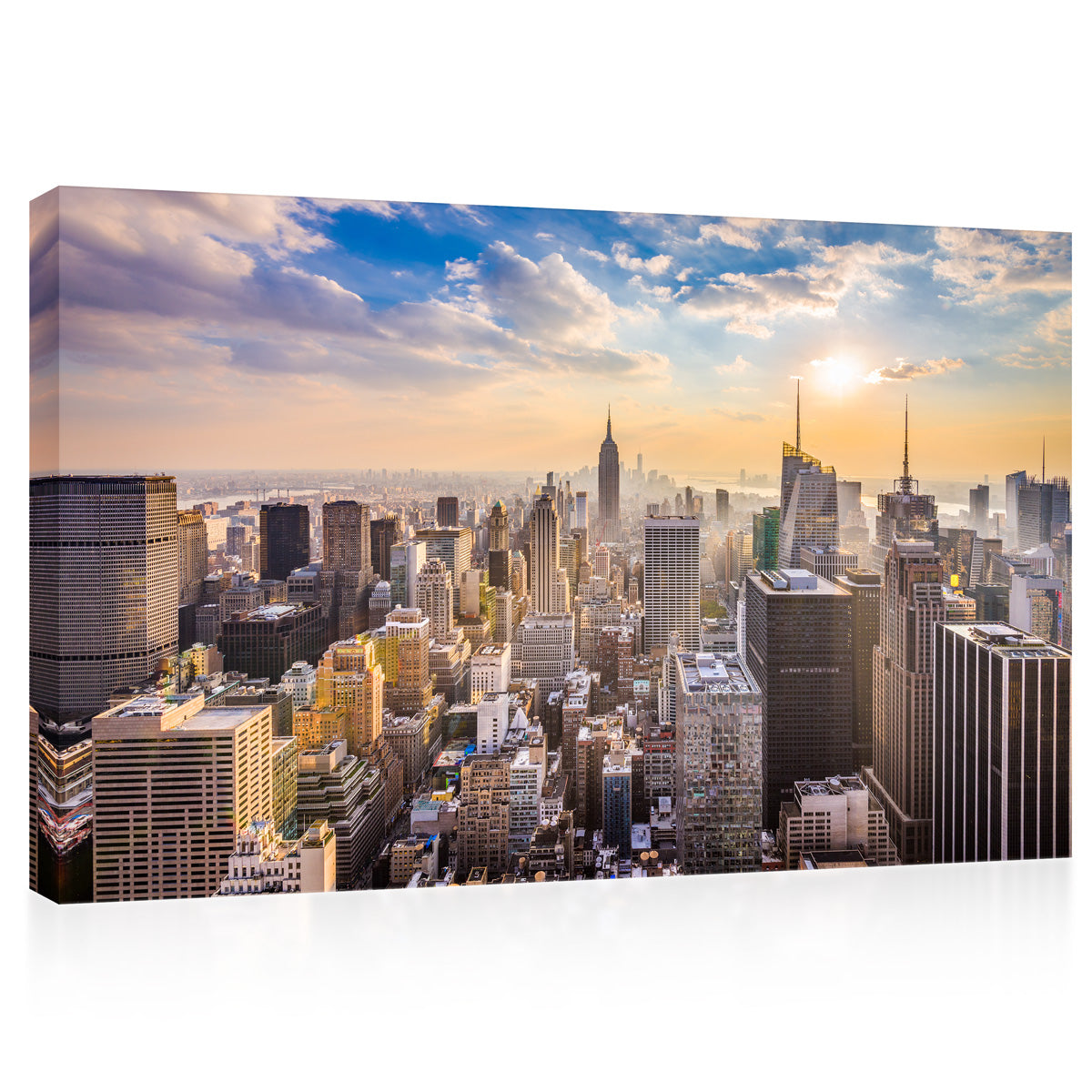 Impression sur toile - Skyline de New York au coucher du soleil #E0389