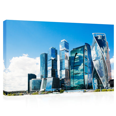 Impression sur toile - Gratte-ciel en miroir à Moscou #E0325