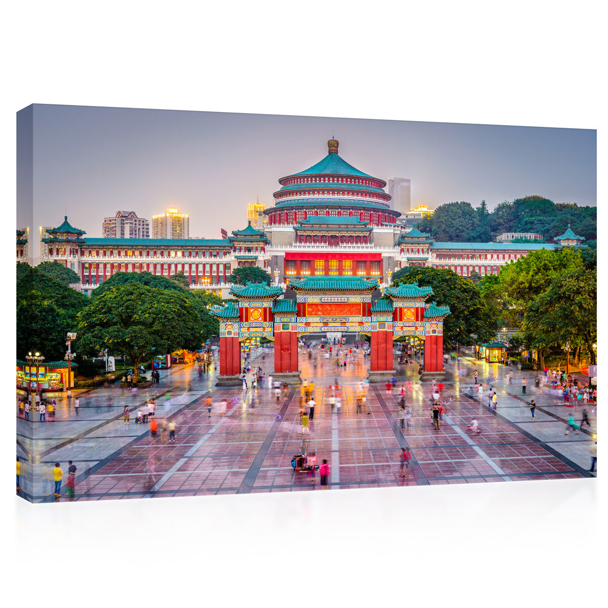 Impression sur toile - Place du Peuple Chongqing, Chine #E0317