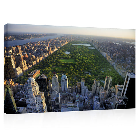 Impression sur toile - Vue aérienne de Central Park et des gratte-ciel, Manhattan, New York #E0386