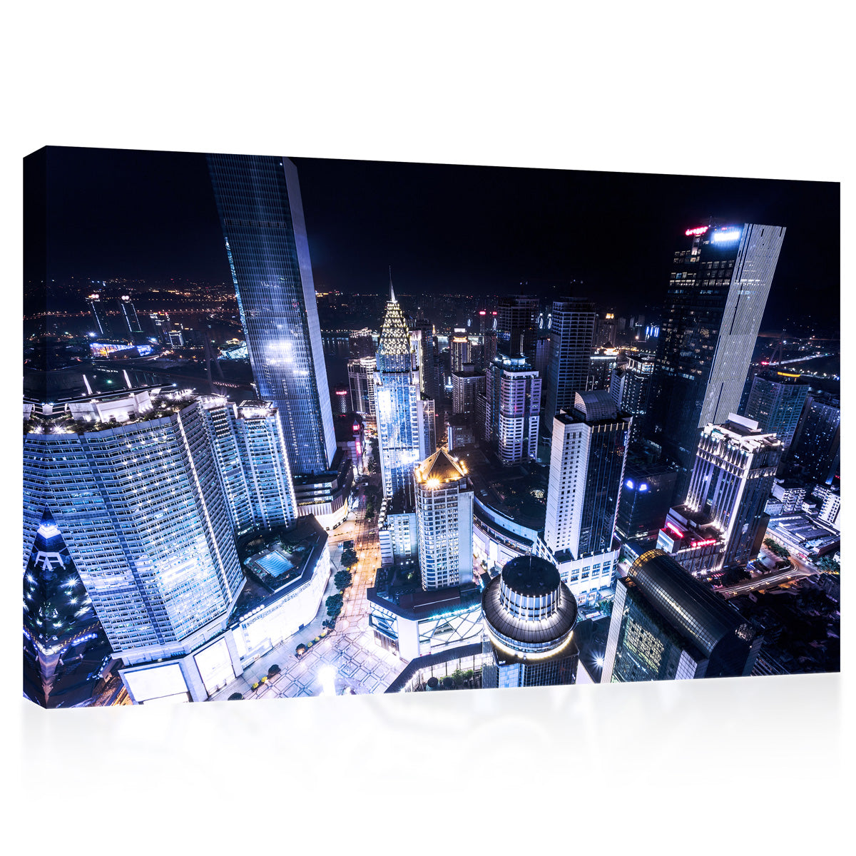 Impression sur toile - Gratte-ciel illuminés à Chongqing #E0315