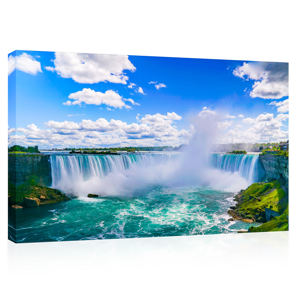 Impression sur toile - Chute d'eau du Niagara par une journée ensoleillée, Canada #E0583