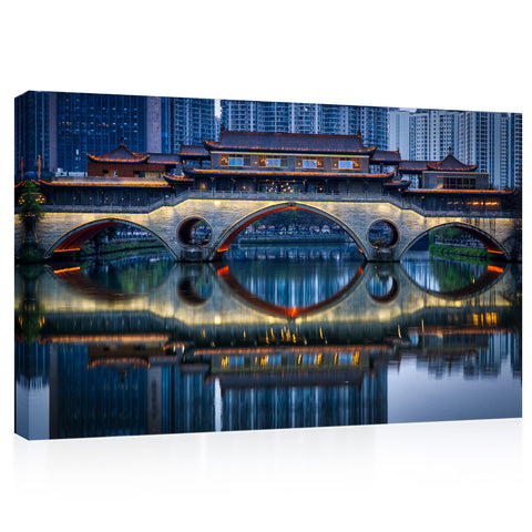 Impression sur toile - Pont Anshun à Chengdu, Sichuan #E0326