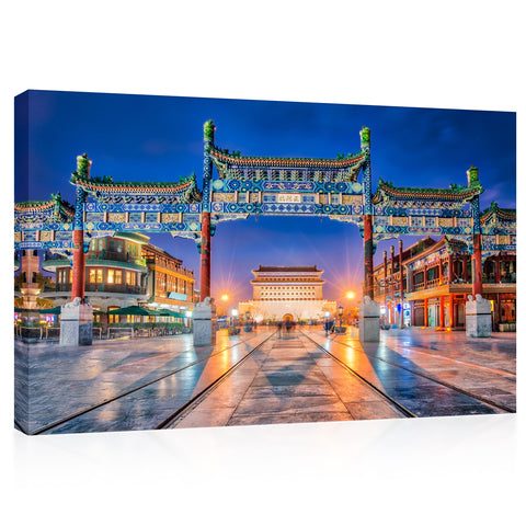 Tableau sur toile - Zhengyang Gate Jianlou sur la rue Qianmen, Pékin, Chine #E0428