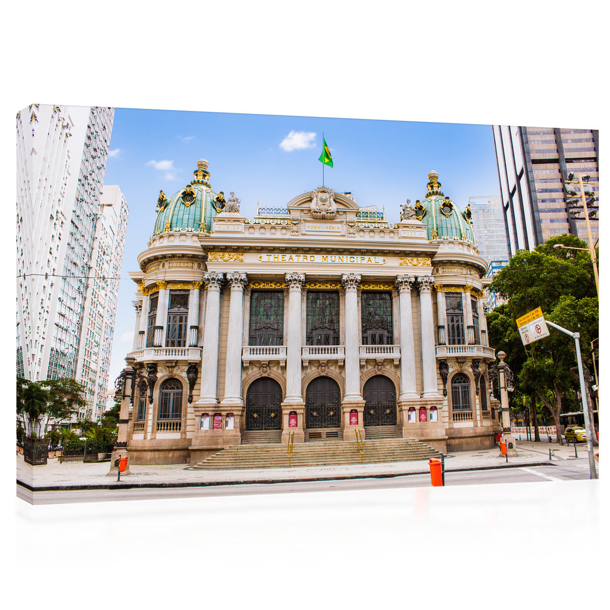 Impression sur toile - Paysage urbain de Rio de Janeiro, Opéra #E0247