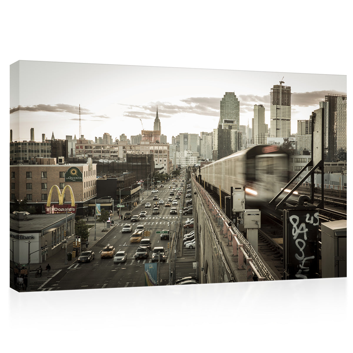 Canvas Print -  New York Cityscape View From 40 St Lowery St Subway Station #E0468