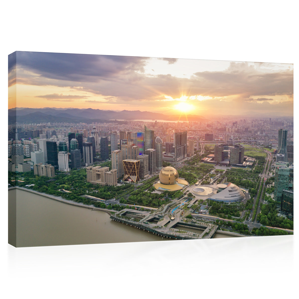 Impression sur toile - Paysage panoramique de la ville de Hangzhou #E0260