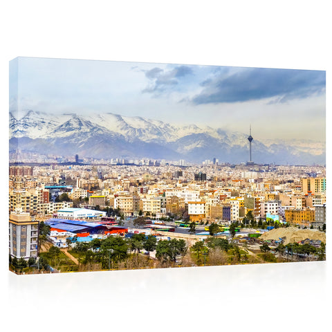 Canvas print - luchtweergave van Teheran #e0278