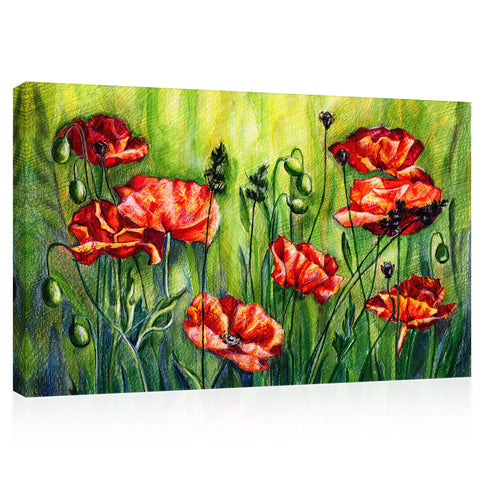 Canvas Print -  Poppies Field #E0879