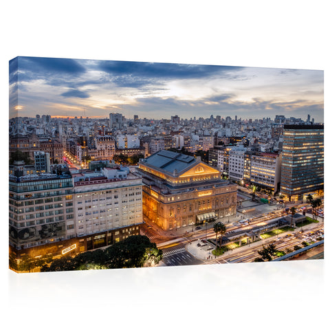 Stampa di tela - Vista aerea di Teatro Colon Buenos Aires, Argentina #E0265