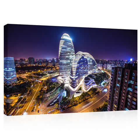 Canvas Print -  Wangjing Soho At Night, Beijing, China #E0429