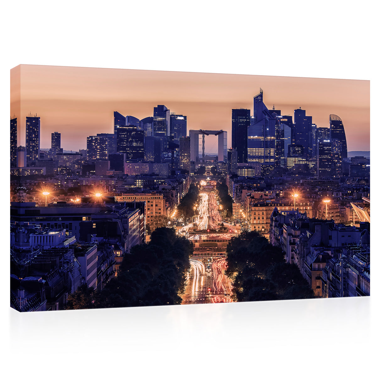 Canvas Print -  La Defense Business District In Paris Skyline #E0239