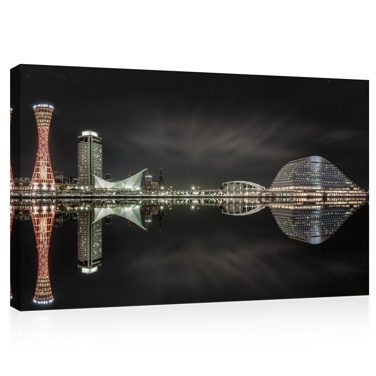 Canvas Print -  Port Of Kobe At Night, Osaka, Japan #E0358