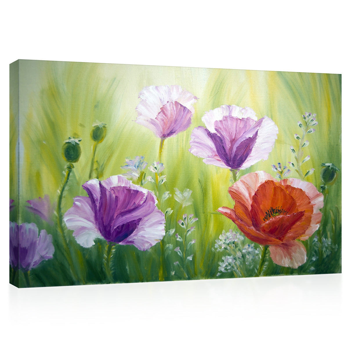 Canvas Print -  Poppies At Morning, Oil Painting #E0796