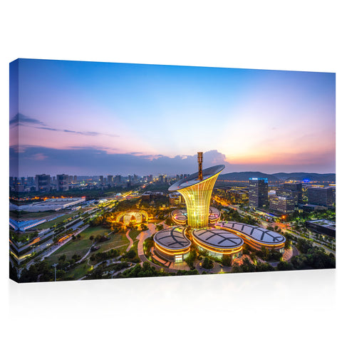 Canvas Print -  Aerial View Of Optics Valley, Wuhan, China #E0353