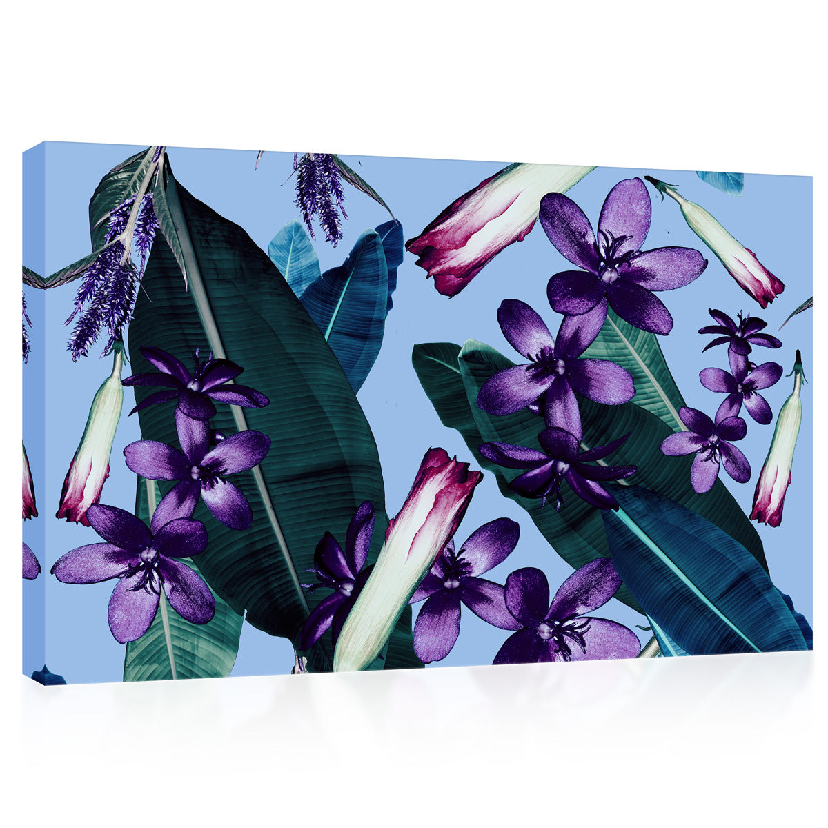 Canvas Print -  Tropical Flowers And Leafs #E0747