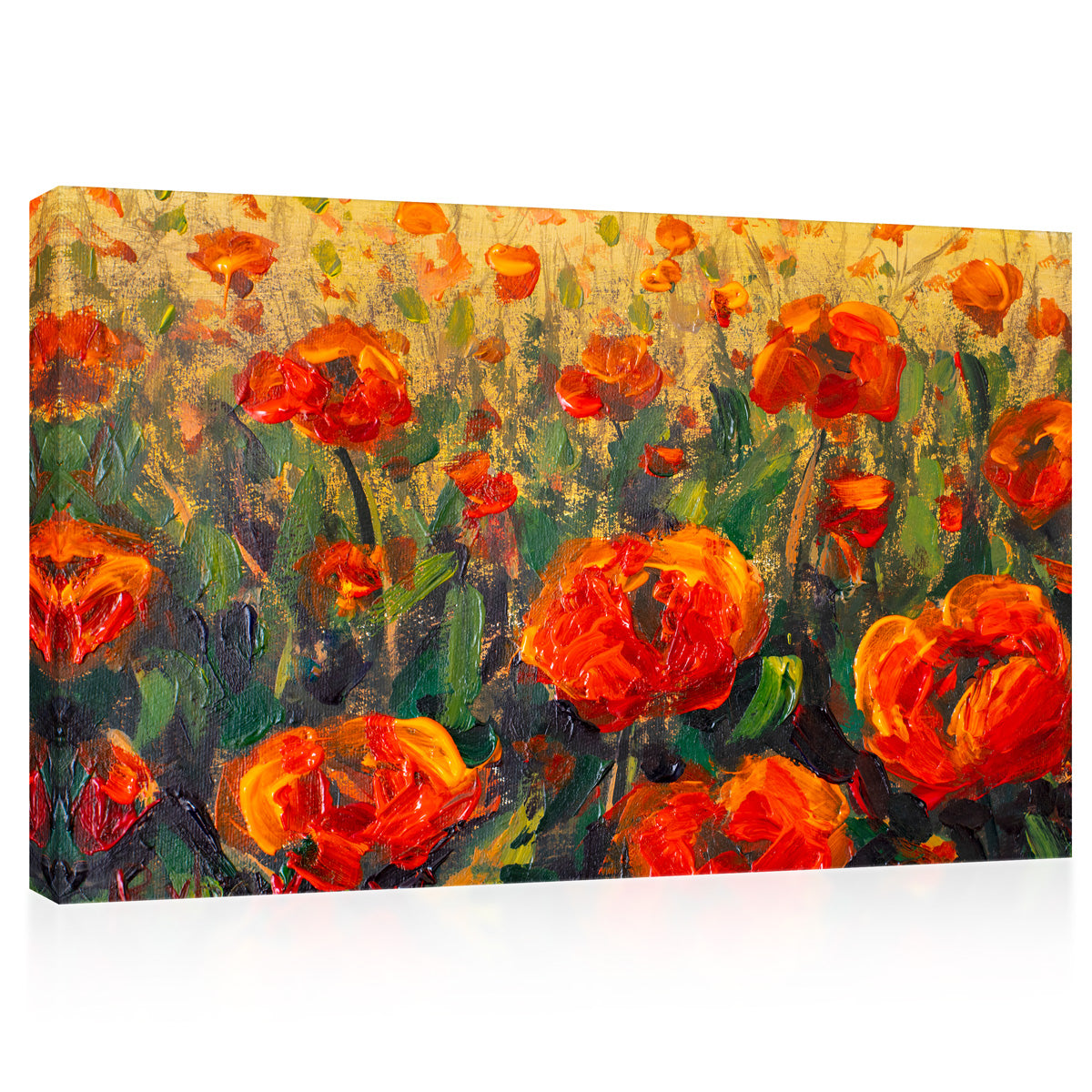 Impression sur toile - champ de coquelicots, peinture à l'huile #E0857