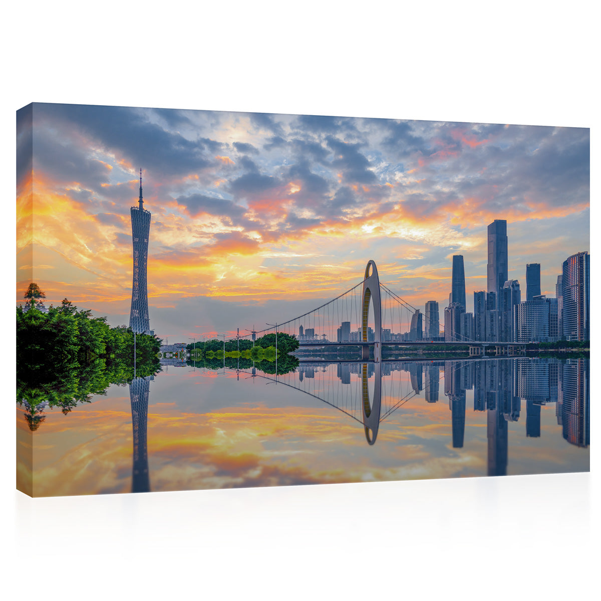 Impression sur toile - Guangzhou Downtown Skyline, Chine #E0436