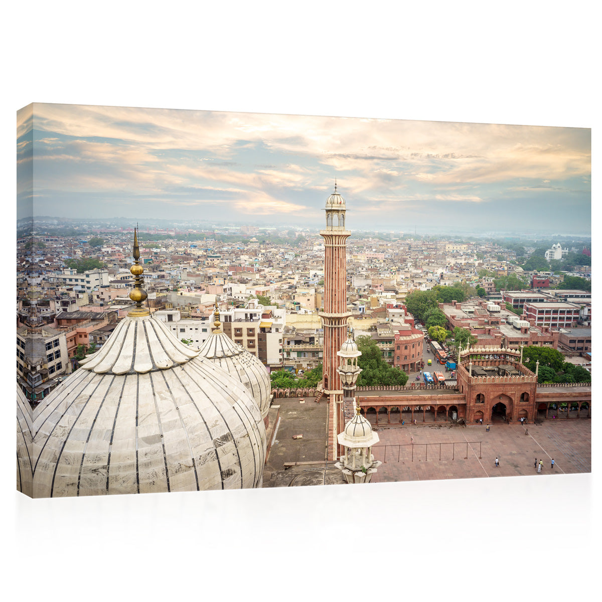 Impression sur toile - Jama Masjid, Delhi Skyline, Inde #E0455