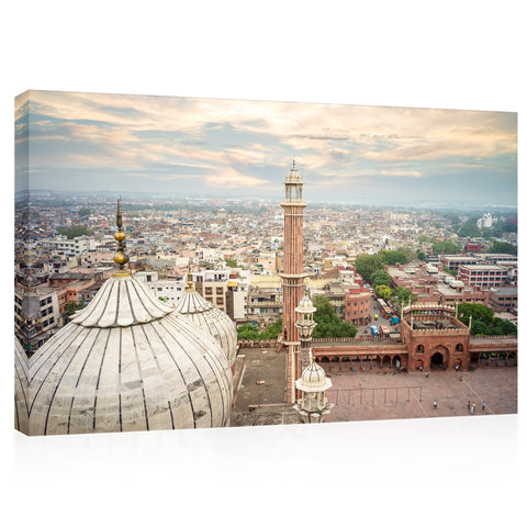 Canvas Print - Jama Masjid ، Delhi Skyline ، India #E0455