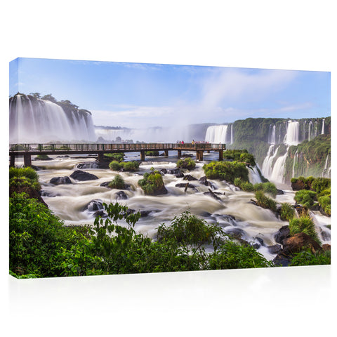 Impression sur toile - Vue impressionnante de la cascade d'Iguazu à la frontière du Brésil et de l'Argentine #E0569