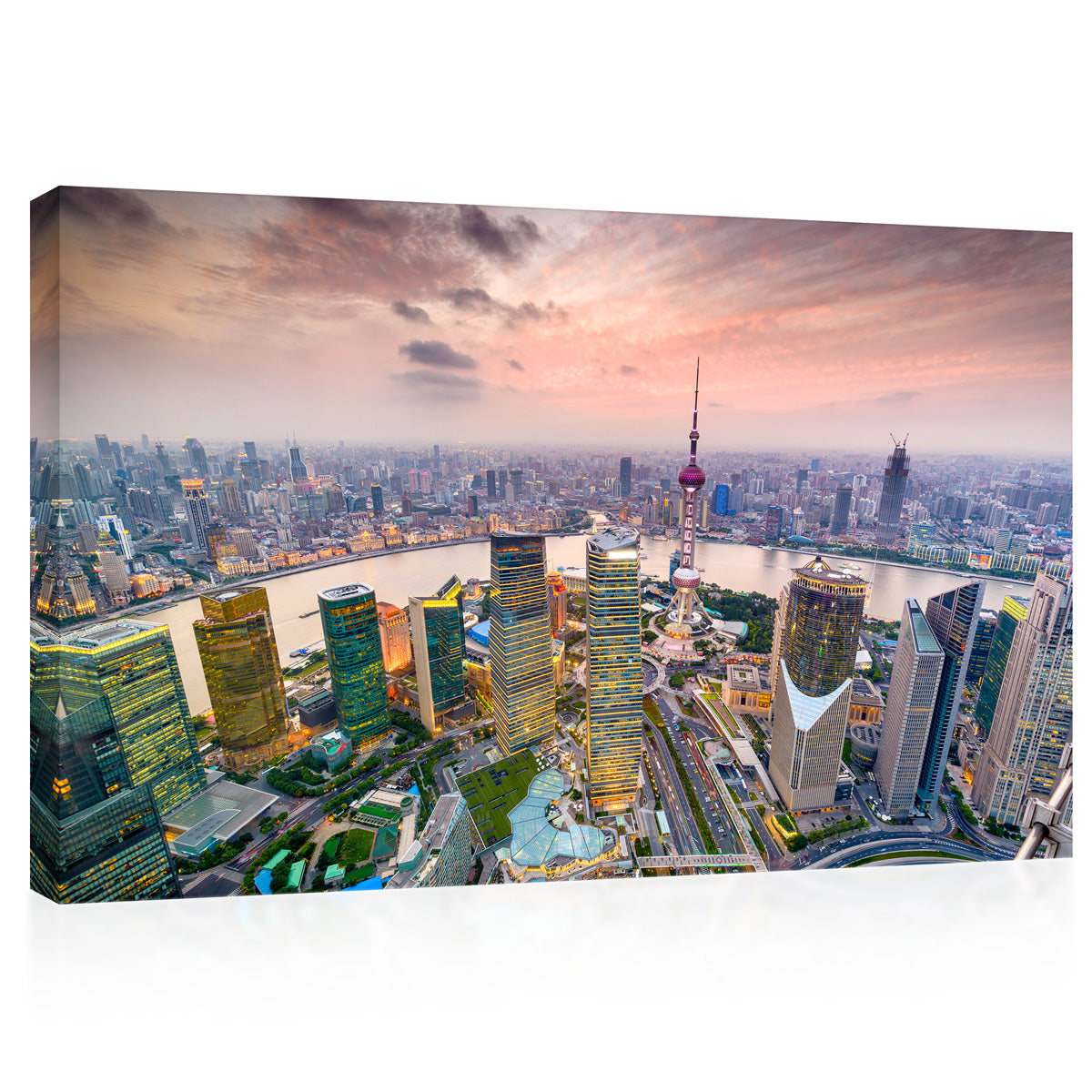 Impression sur toile - Paysage urbain de Pudong, Shanghai, Chine #E0475