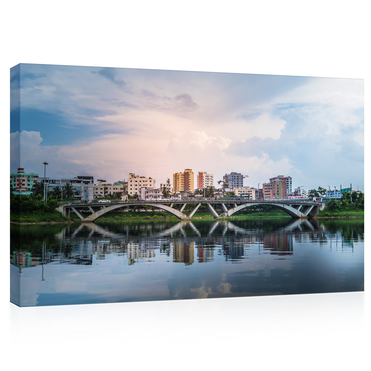 Impression sur toile - Gratte-ciel de la ville de Dhaka, Bangladesh #E0334