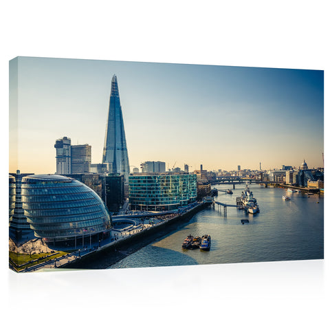 Canvas Print - Vista aerea su Tamigi e London City #E0267