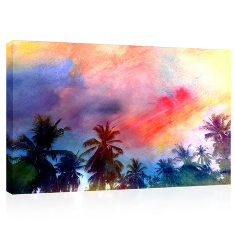 Canvas Print -  Palm Trees On The Tropical Island #E0662