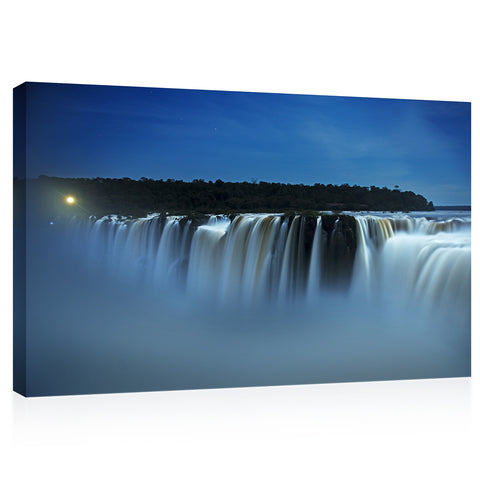 Impression sur toile - Cascade d'Iguazu de nuit, Misiones, Argentine #E0562