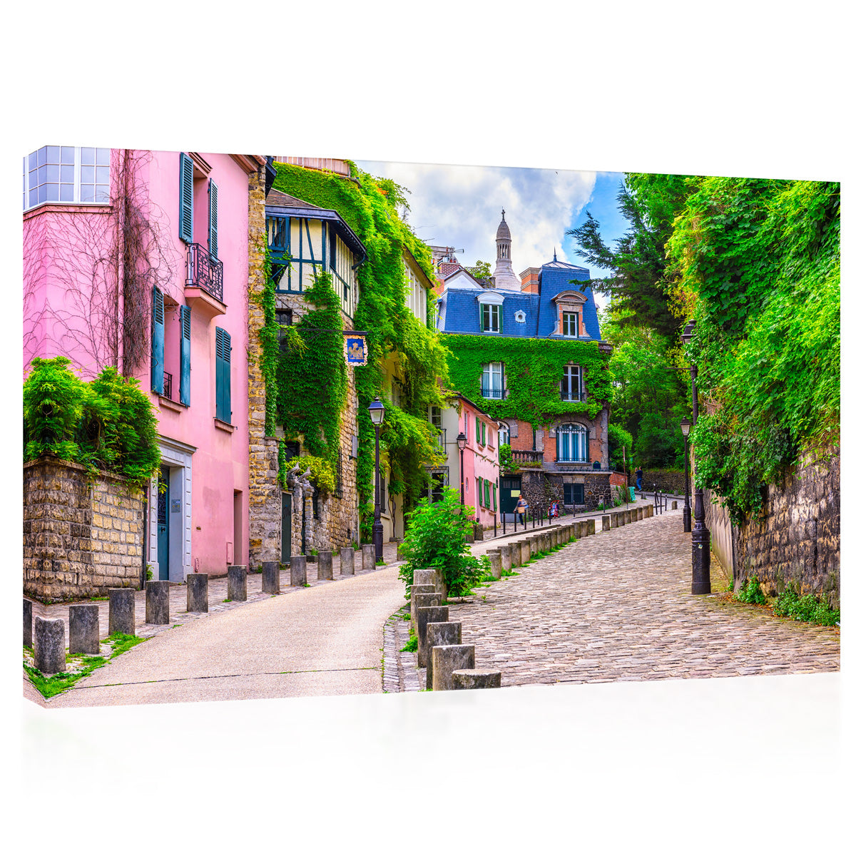 Impressão de tela - Cosy Montmartre Cityscape em Paris, França #E0227