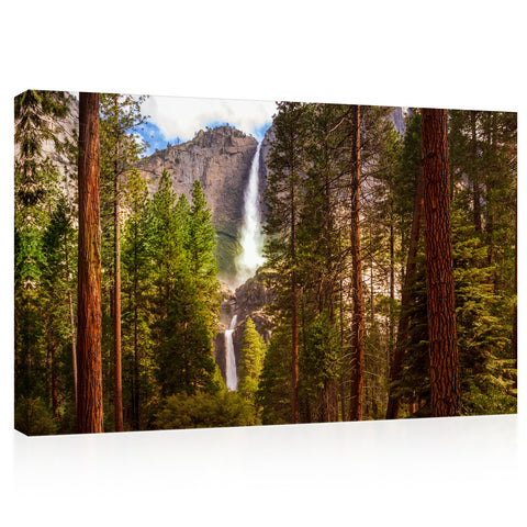 Impression sur toile - Cascade encadrée, Yosemite #E0561