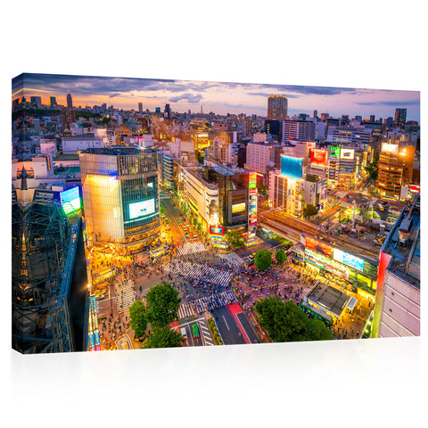 Impression sur toile - Tokyo Skyline au crépuscule, Japon #E0484