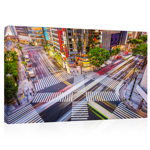 Canvas Print -  Ginza Crosstown Cityscape, Tokyo, Japan #E0494