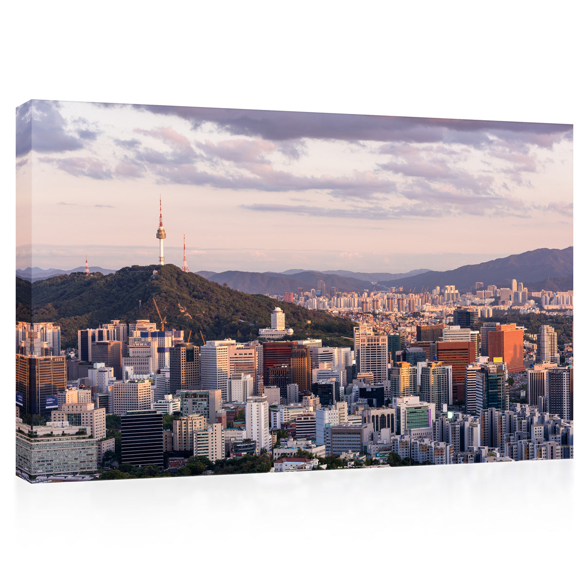 Canvas Print -  Aerial View Of Seoul Skyscrapers At Sunset, South Korea #E0446