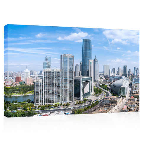 Impression sur toile - Skyline de Tianjin #E0297