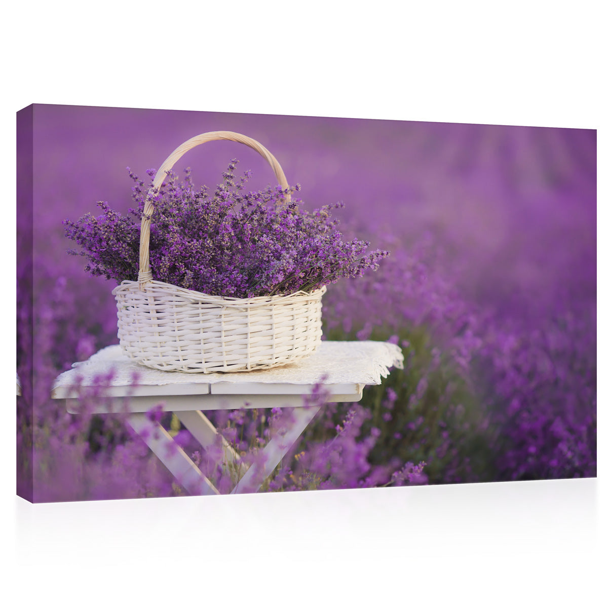 Impression sur toile - Panier avec lavande #E0792