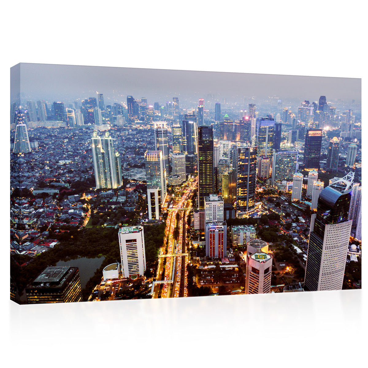 Canvas Print -  Jakarta Cityscape At Night, Indonesia #E0462