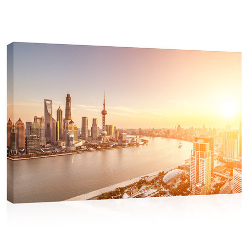 Canvas Print -  Huangpu River, Shanghai Skyline, China #E0470