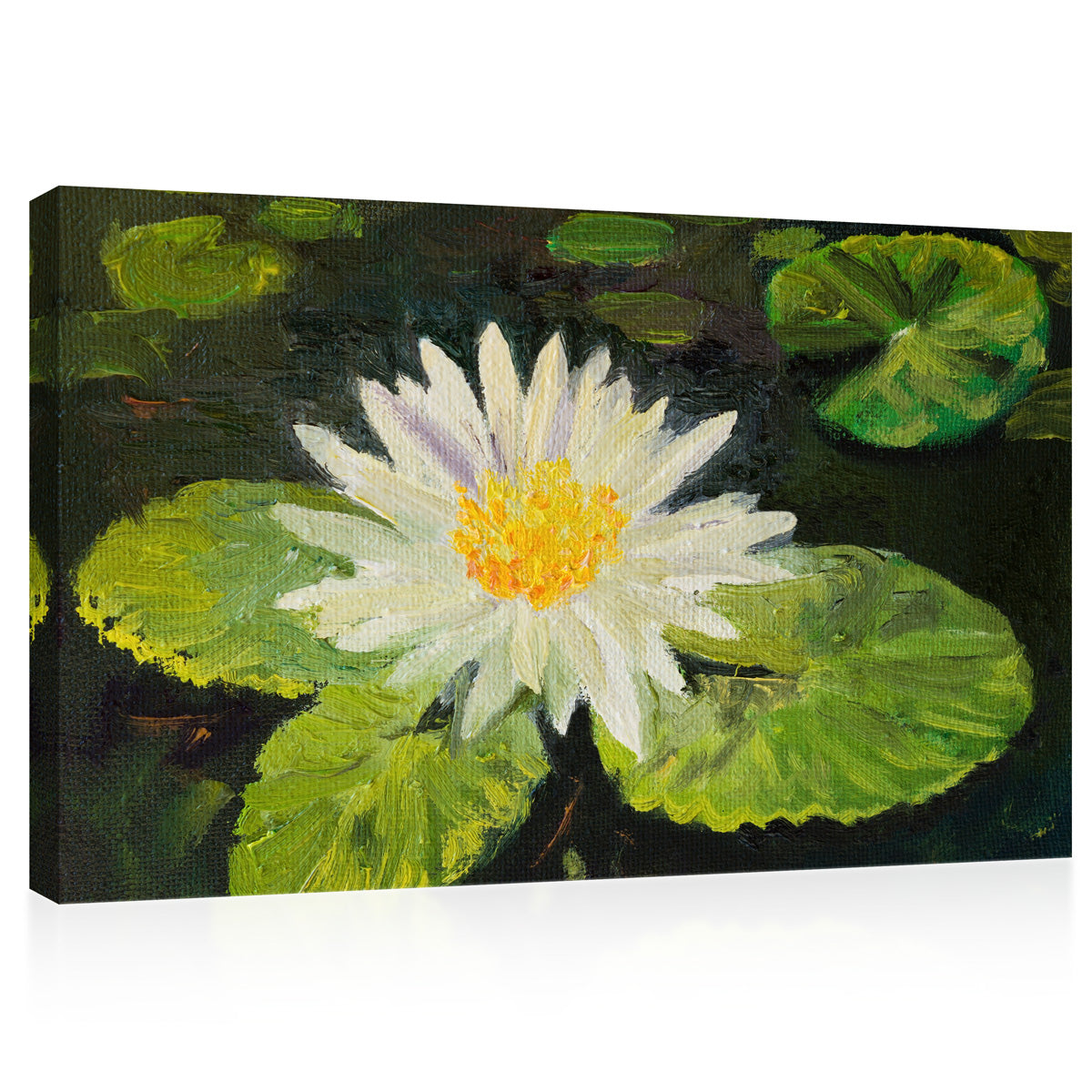 Impression sur toile - Lotus blanc, peinture à l'huile #E0860