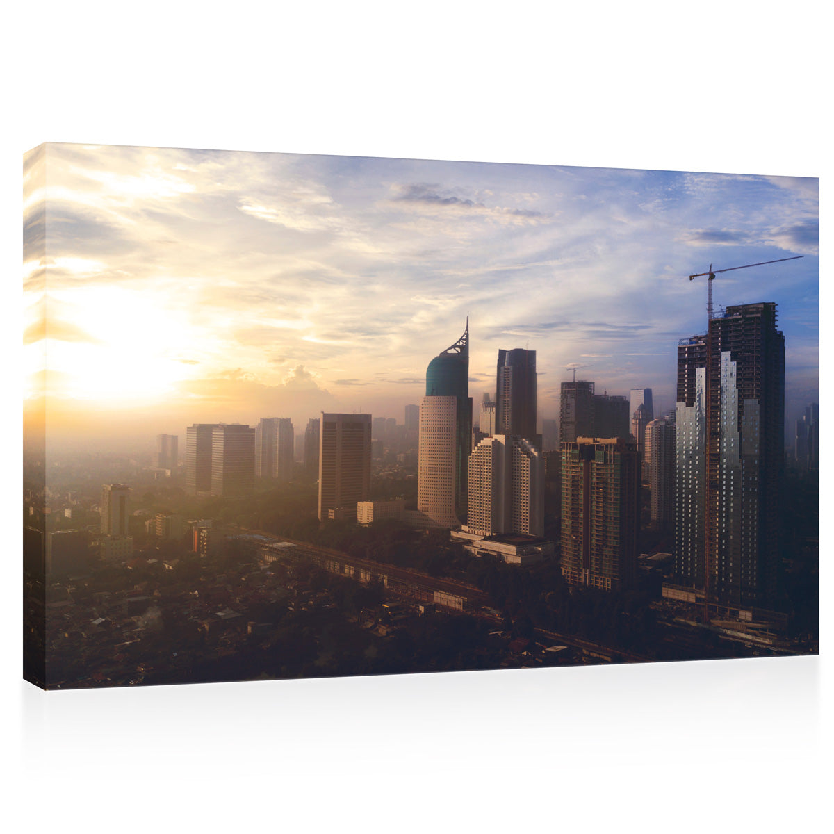 Canvas Print -  Aerial View Of Jakarta At Sunrise, Indonesia #E0478