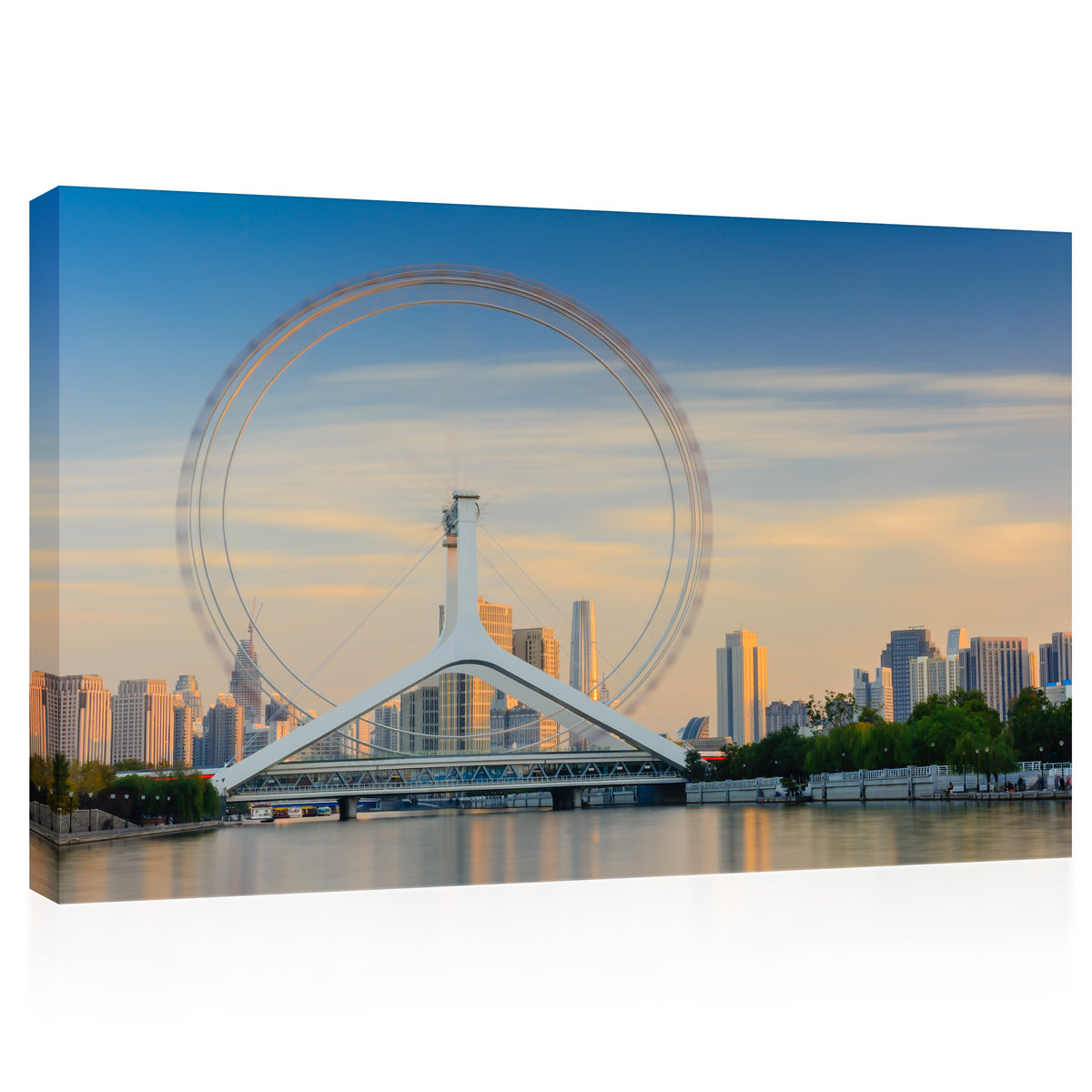 طباعة قماش - Cityscape من Tianjin Ferris Wheel #E0298